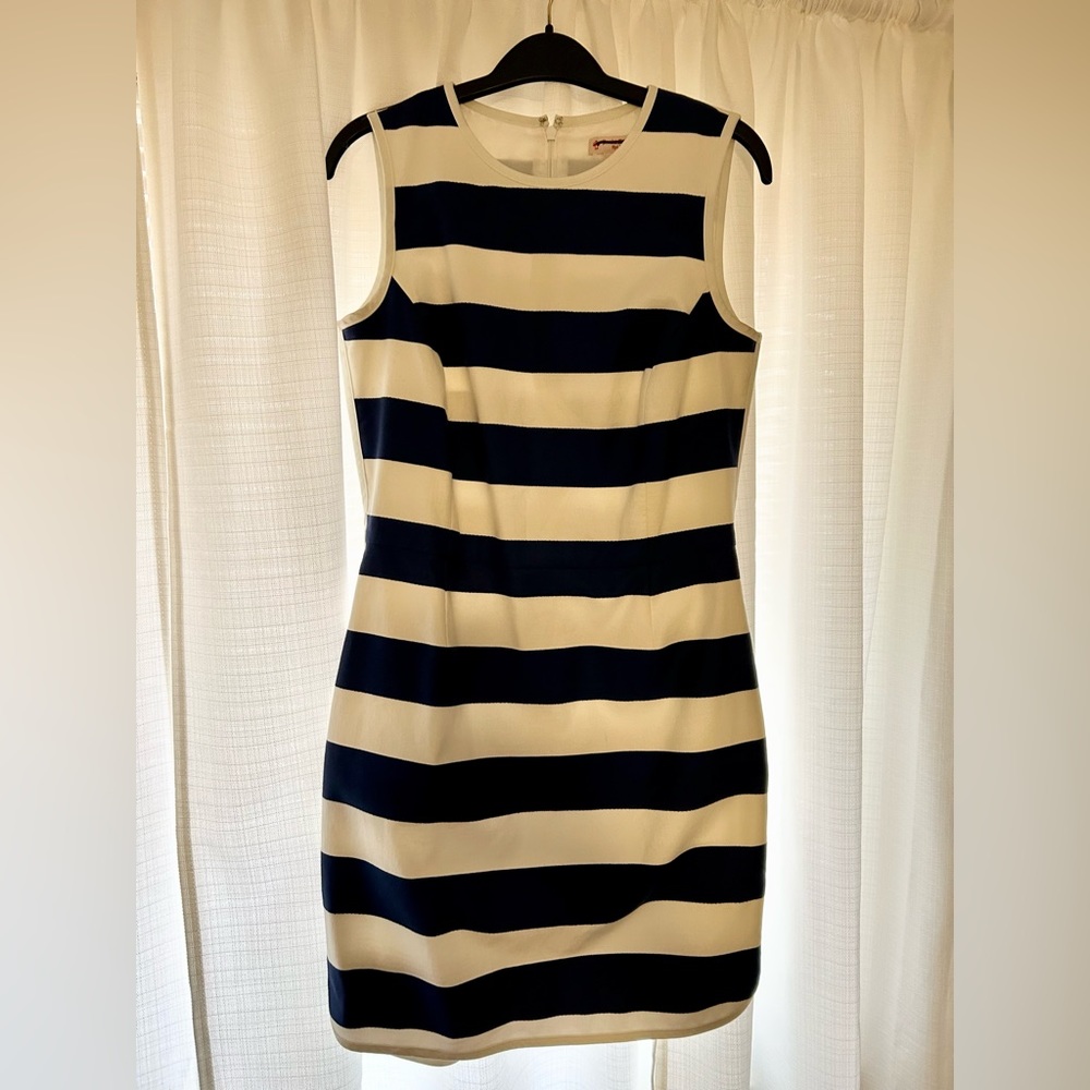 Size 4 sleeveless Brooks Brothers dress. Royal blue and white striped
